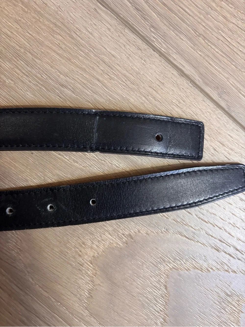 Authentic HERMES H Constance black brown silver buckle leather belt 95cm